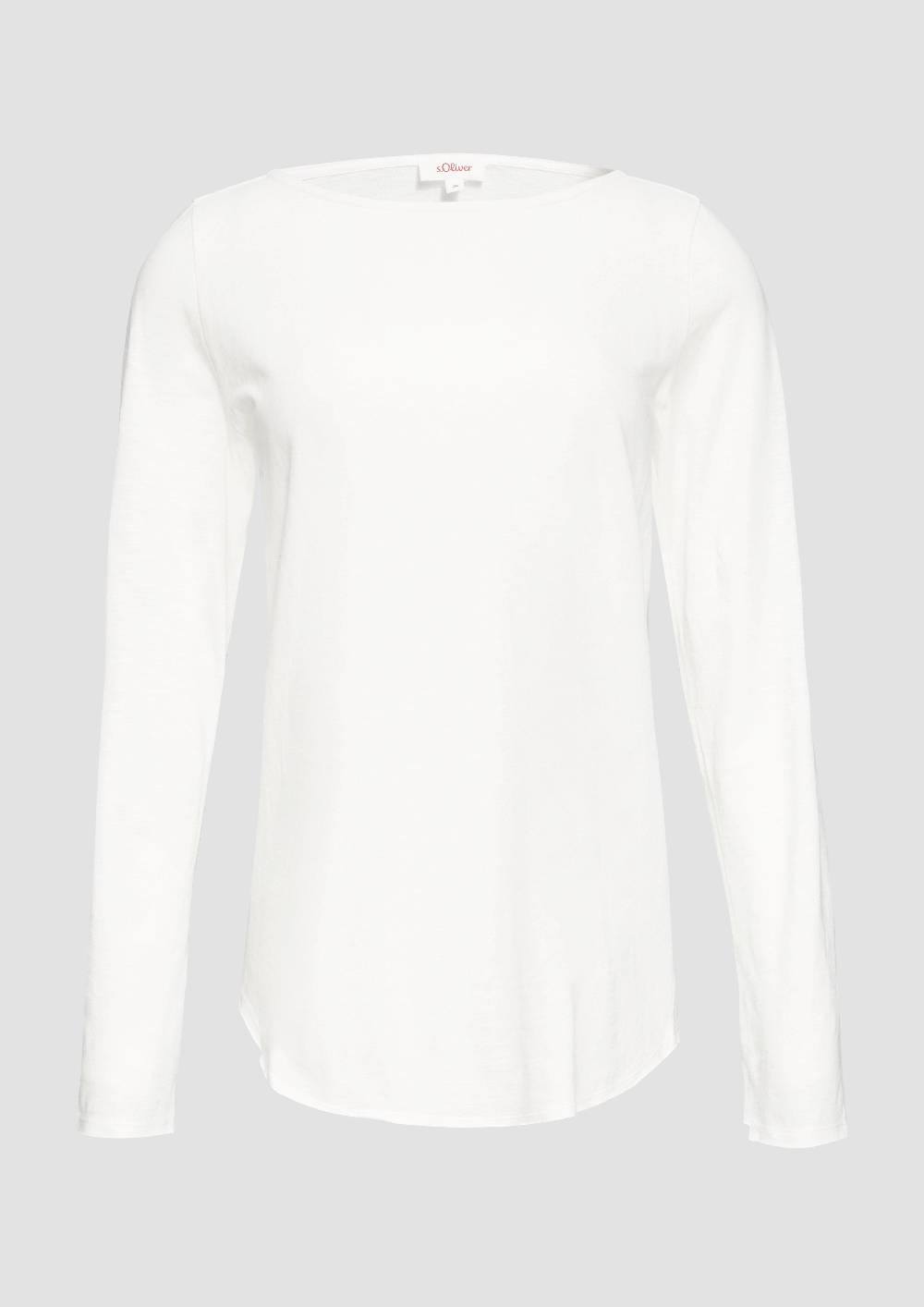 S.Oliver Longsleeve Mit Flammgarnstruktur Und U-Boot-Ausschnitt