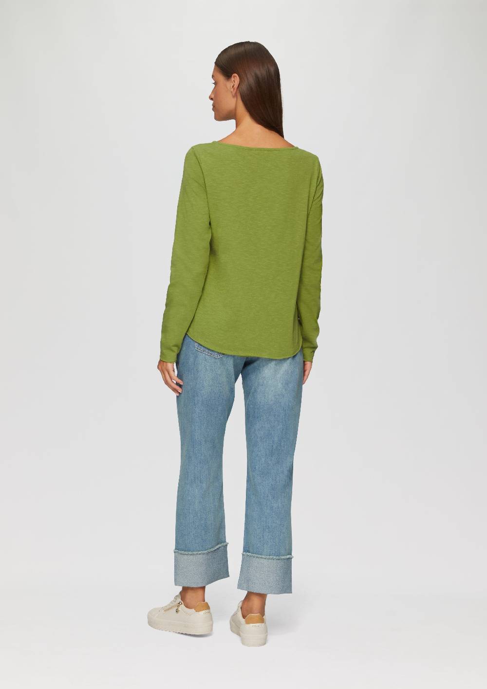 S.Oliver Longsleeve Mit Flammgarnstruktur Und U-Boot-Ausschnitt