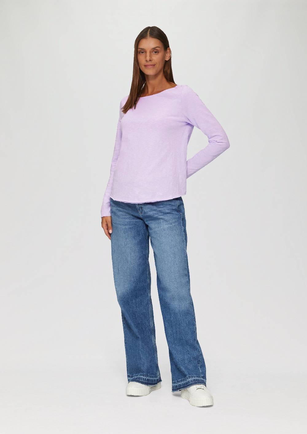 S.Oliver Longsleeve Mit Flammgarnstruktur Und U-Boot-Ausschnitt