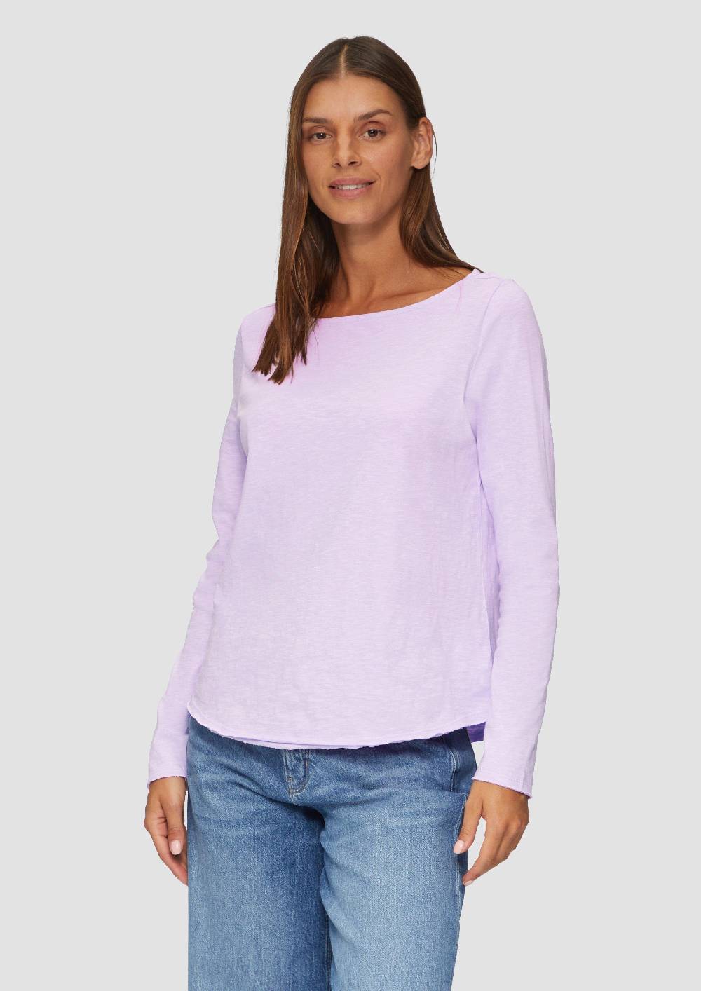 S.Oliver Longsleeve Mit Flammgarnstruktur Und U-Boot-Ausschnitt