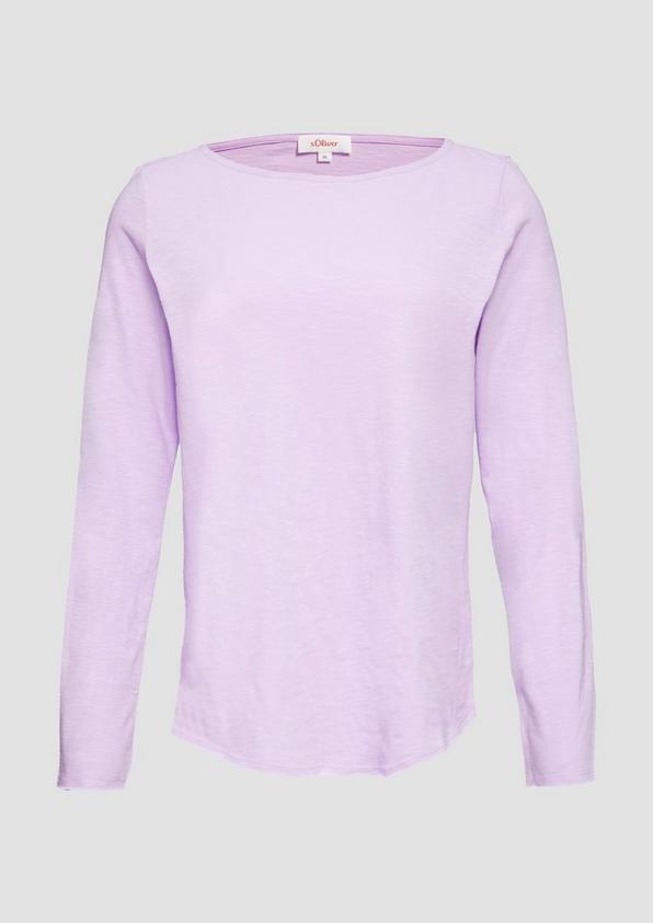 s.Oliver Longsleeve mit Flammgarnstruktur und U-Boot-Ausschnitt