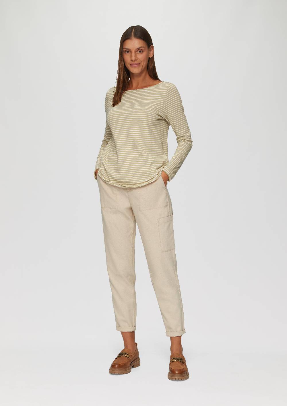 S.Oliver Longsleeve Mit Flammgarnstruktur Und U-Boot-Ausschnitt