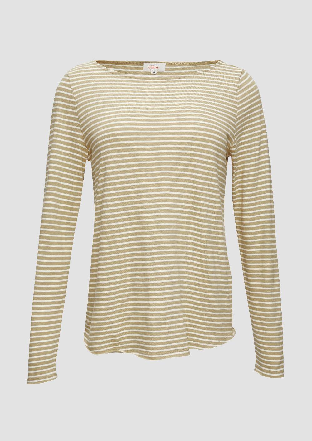 S.Oliver Longsleeve Mit Flammgarnstruktur Und U-Boot-Ausschnitt