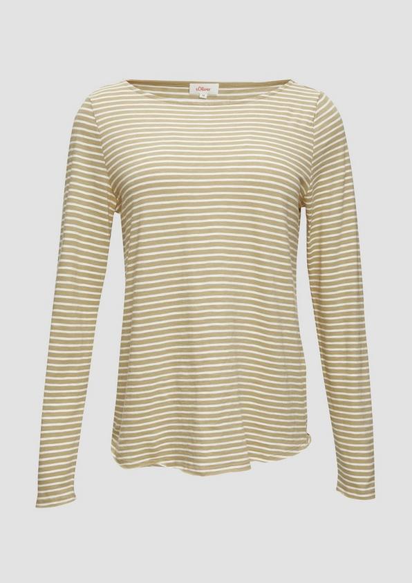 s.Oliver Longsleeve mit Flammgarnstruktur und U-Boot-Ausschnitt