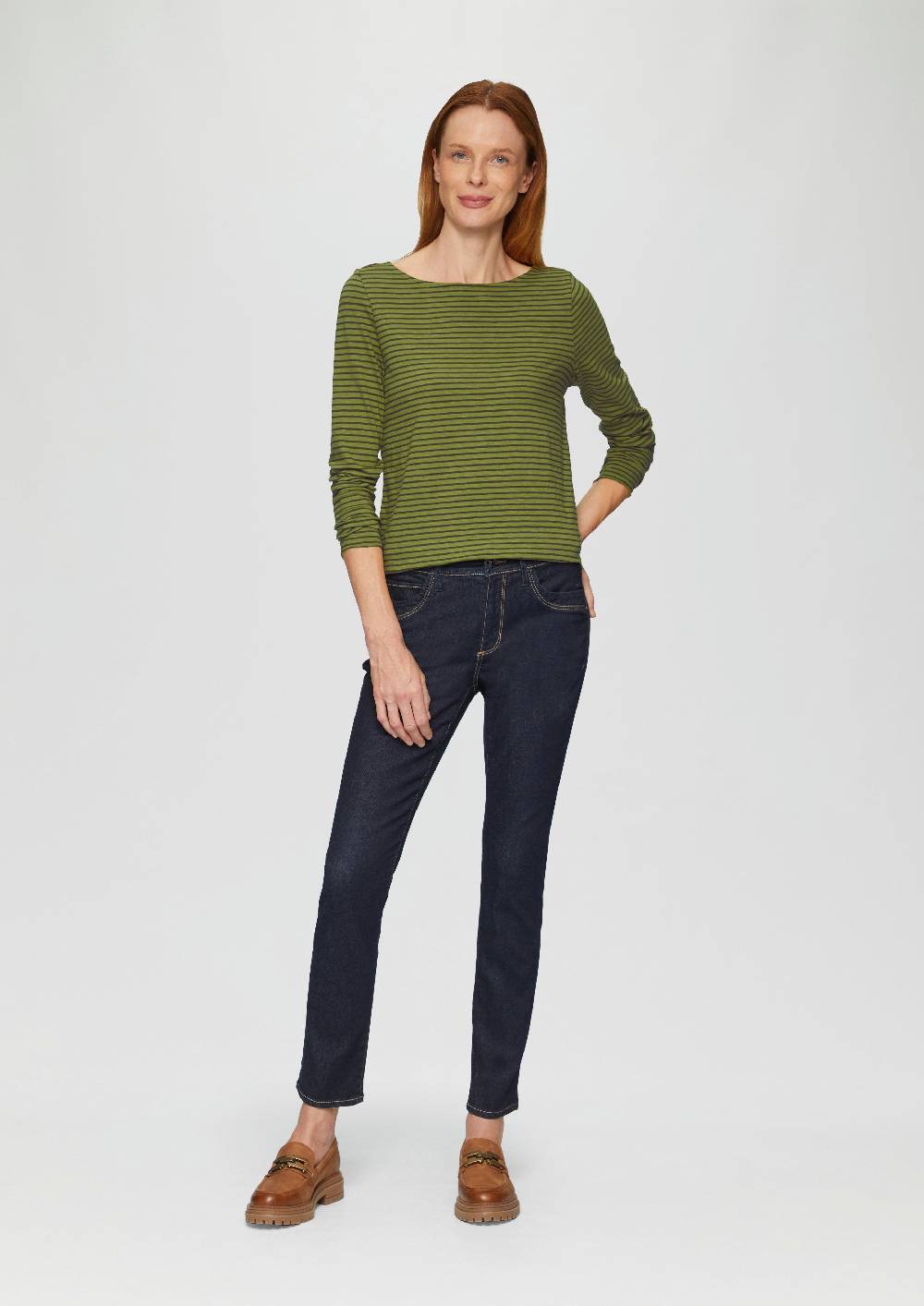 S.Oliver Longsleeve Mit Flammgarnstruktur Und U-Boot-Ausschnitt