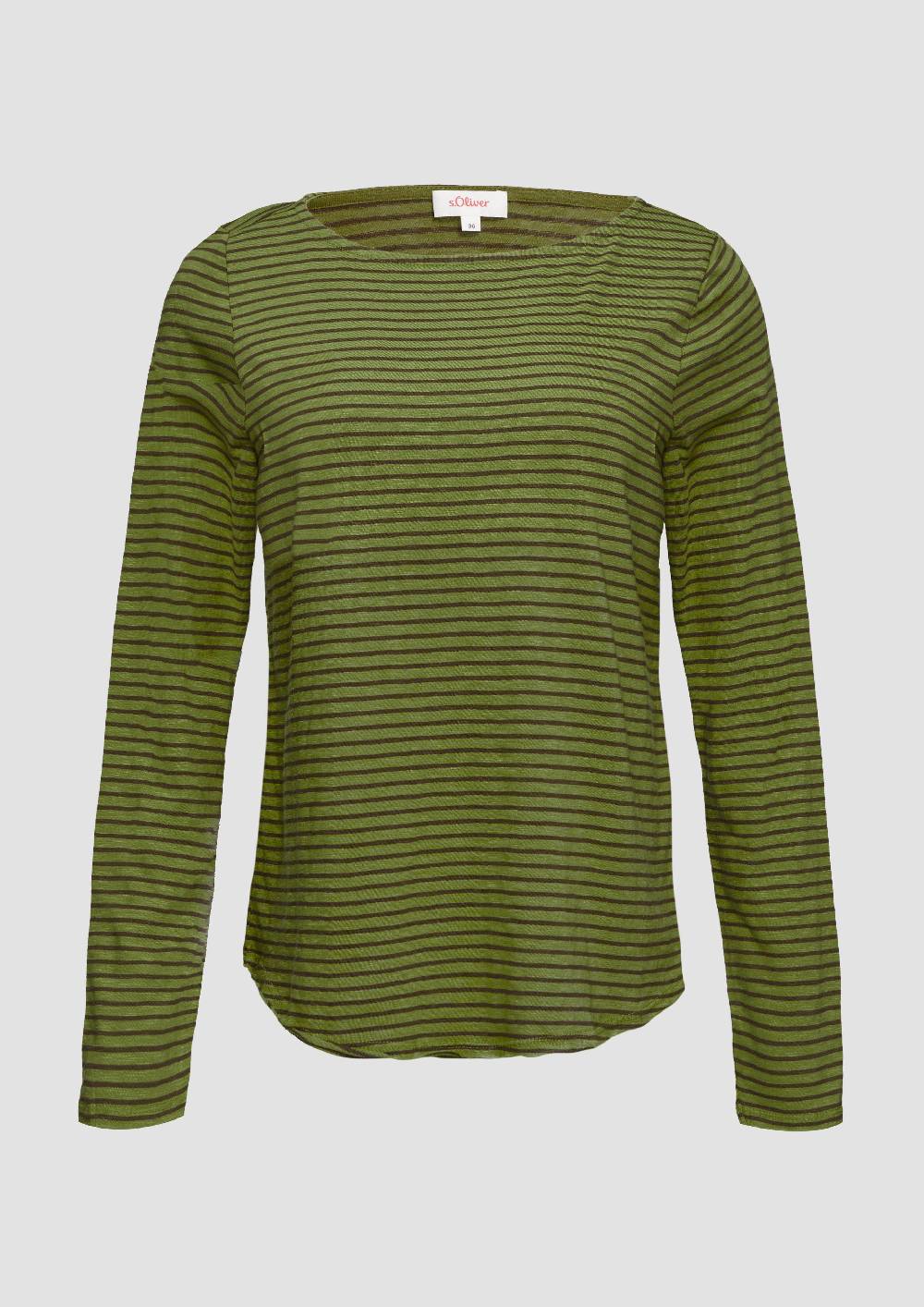 S.Oliver Longsleeve Mit Flammgarnstruktur Und U-Boot-Ausschnitt