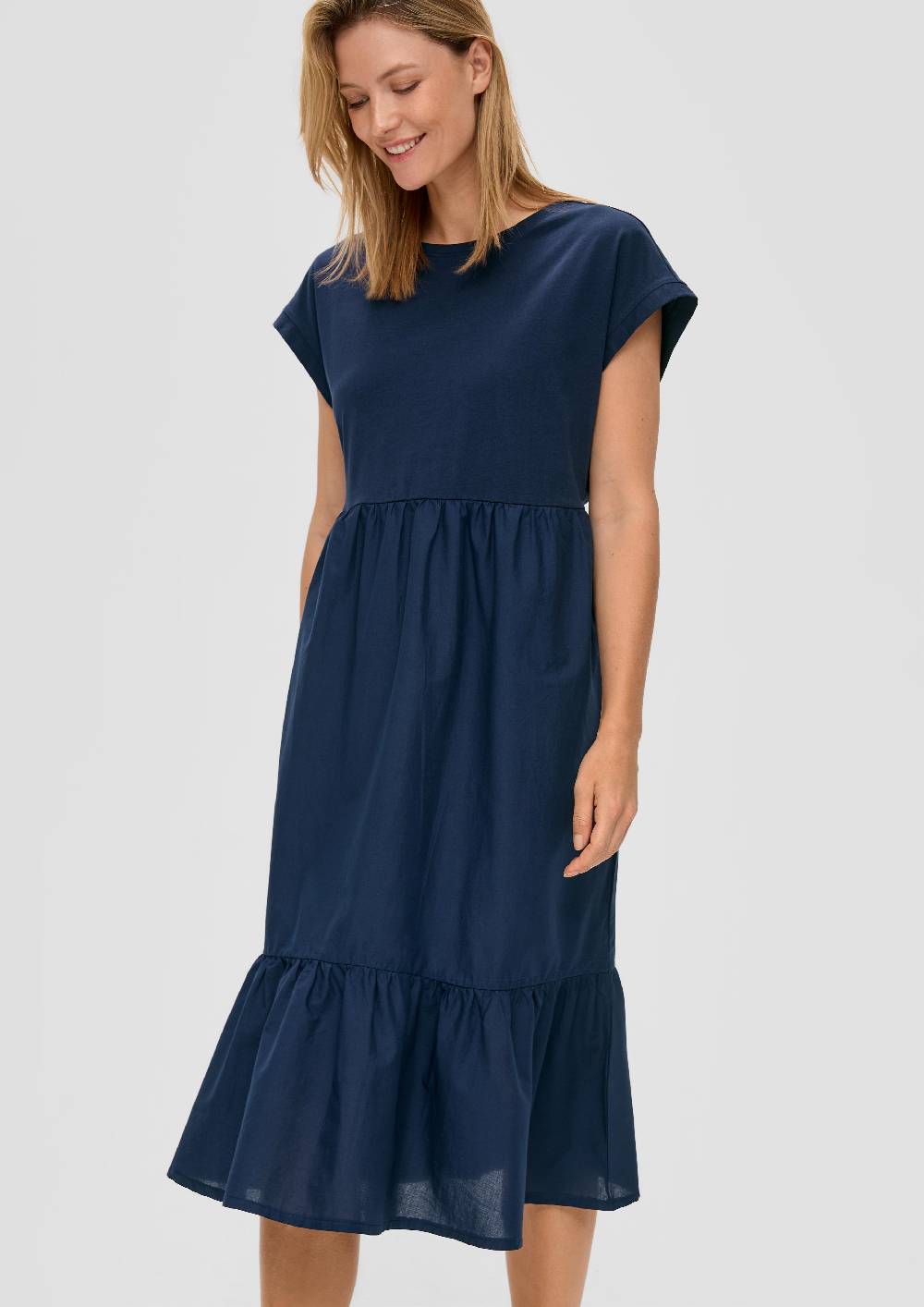 S.Oliver Luftiges Baumwollkleid Im Fabricmix Und Relaxed Fit