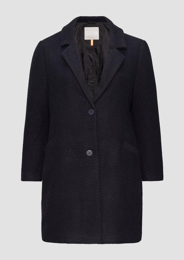 s.Oliver Mantel mit Reverskragen und klassischem Fischgrat-Muster