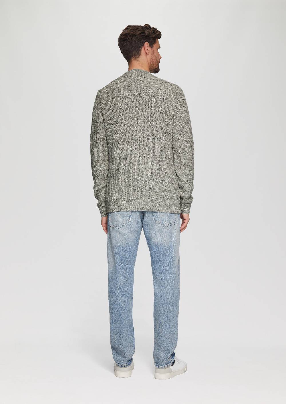 S.Oliver Melierter Pullover Mit Patentmuster Und Crew Neck