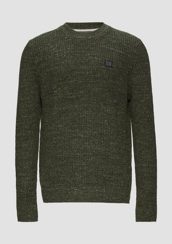s.Oliver Melierter Pullover mit Patentmuster und Crew Neck