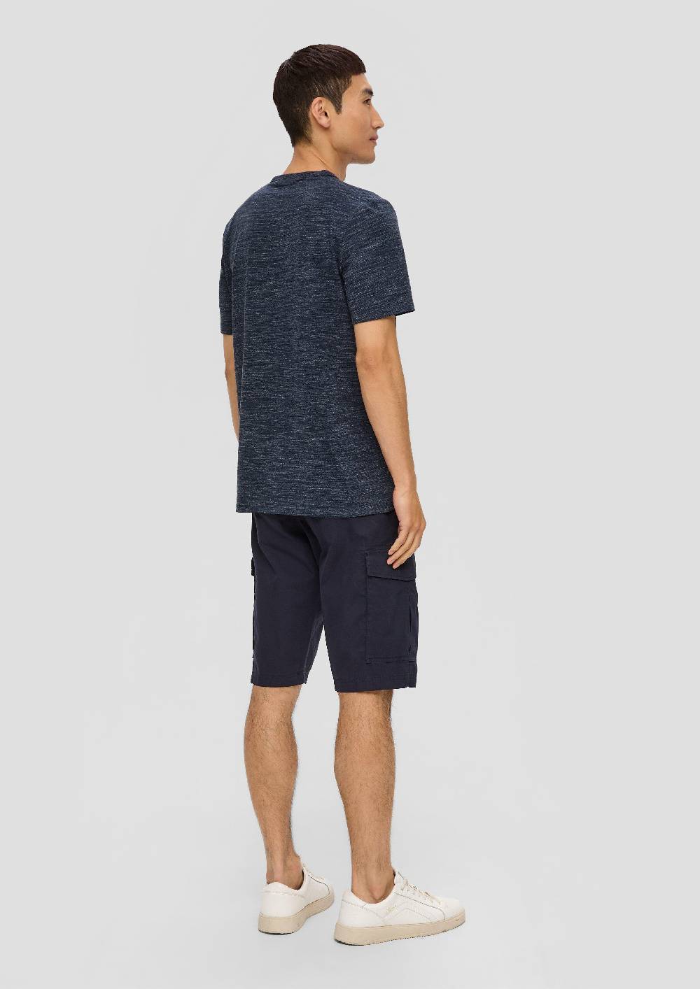 S.Oliver Meliertes Baumwoll-T-Shirt Mit Brustttasche