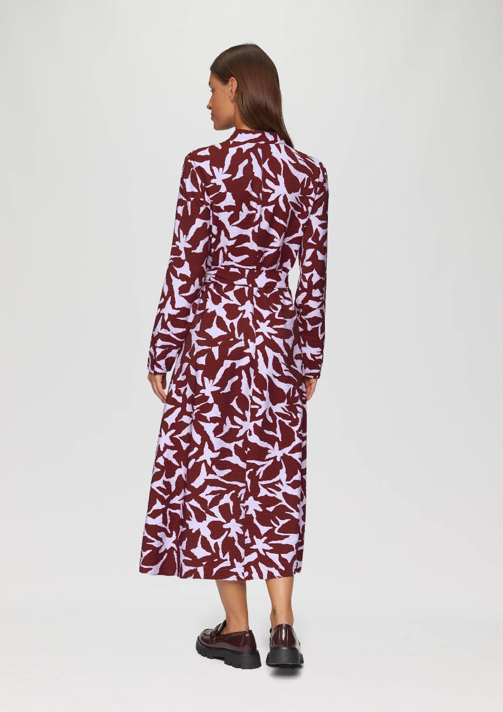 S.Oliver Midi-Kleid Aus Viskose Mit Eingrifftaschen