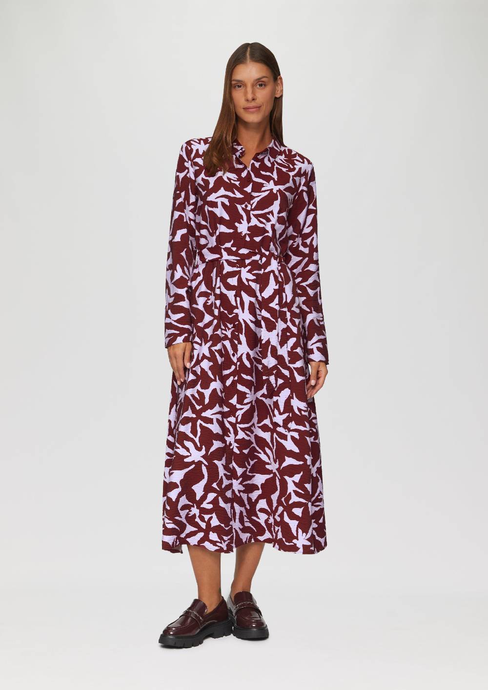 S.Oliver Midi-Kleid Aus Viskose Mit Eingrifftaschen