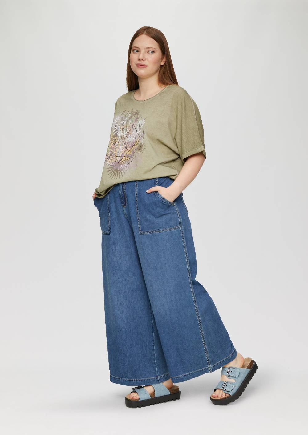 S.Oliver Oversize-Shirt Mit Rundhalsausschnitt Und Frontprint