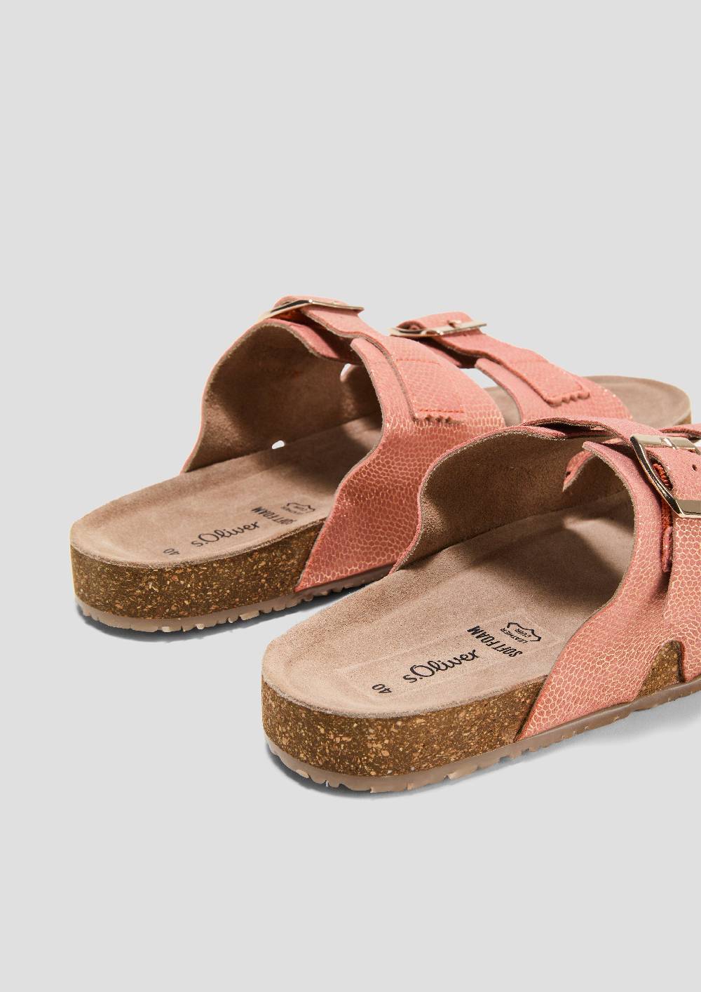 S.Oliver Pantoletten Aus Rindsleder Mit Dornschließe