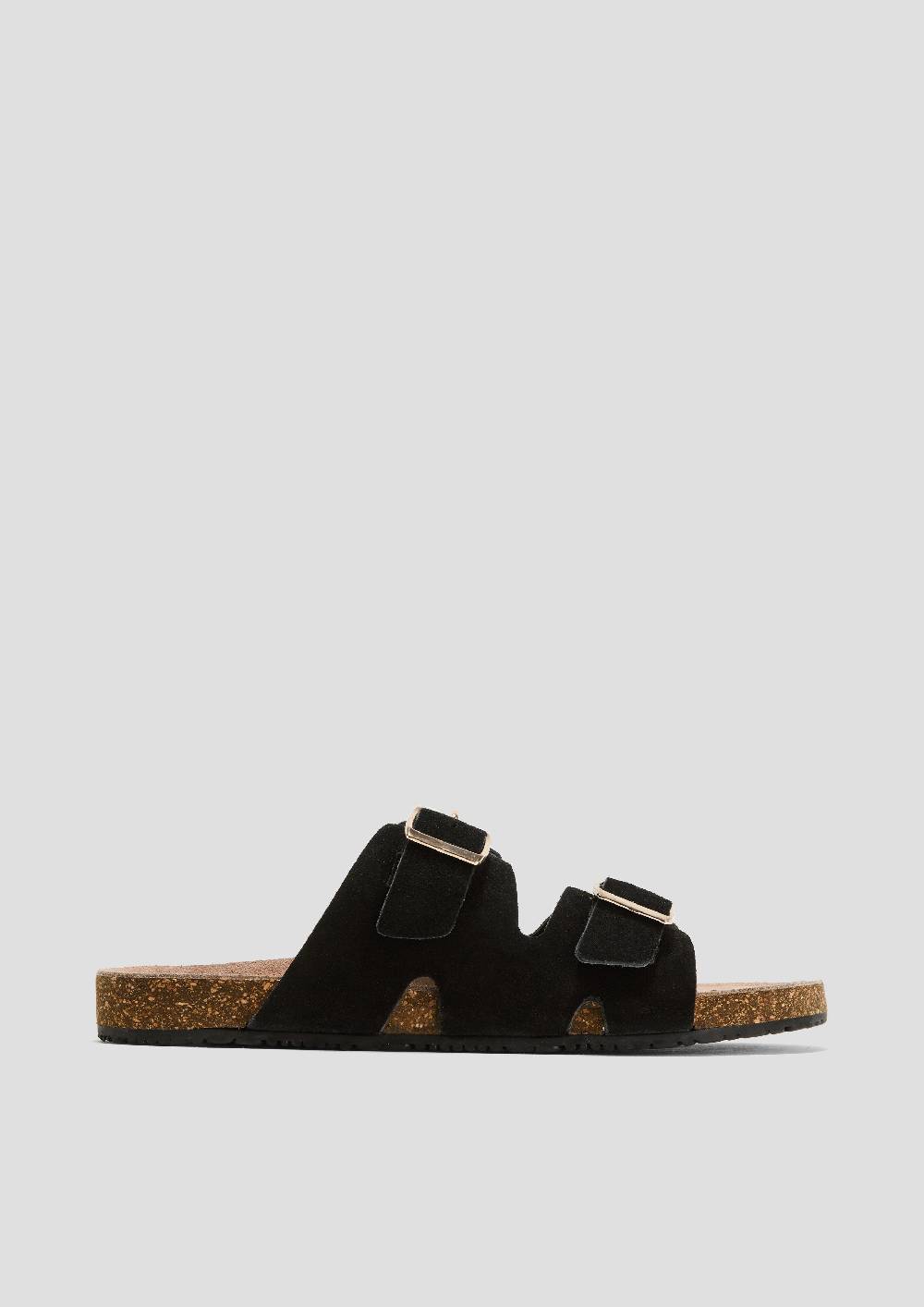 S.Oliver Pantoletten Aus Rindsleder Mit Dornschließe