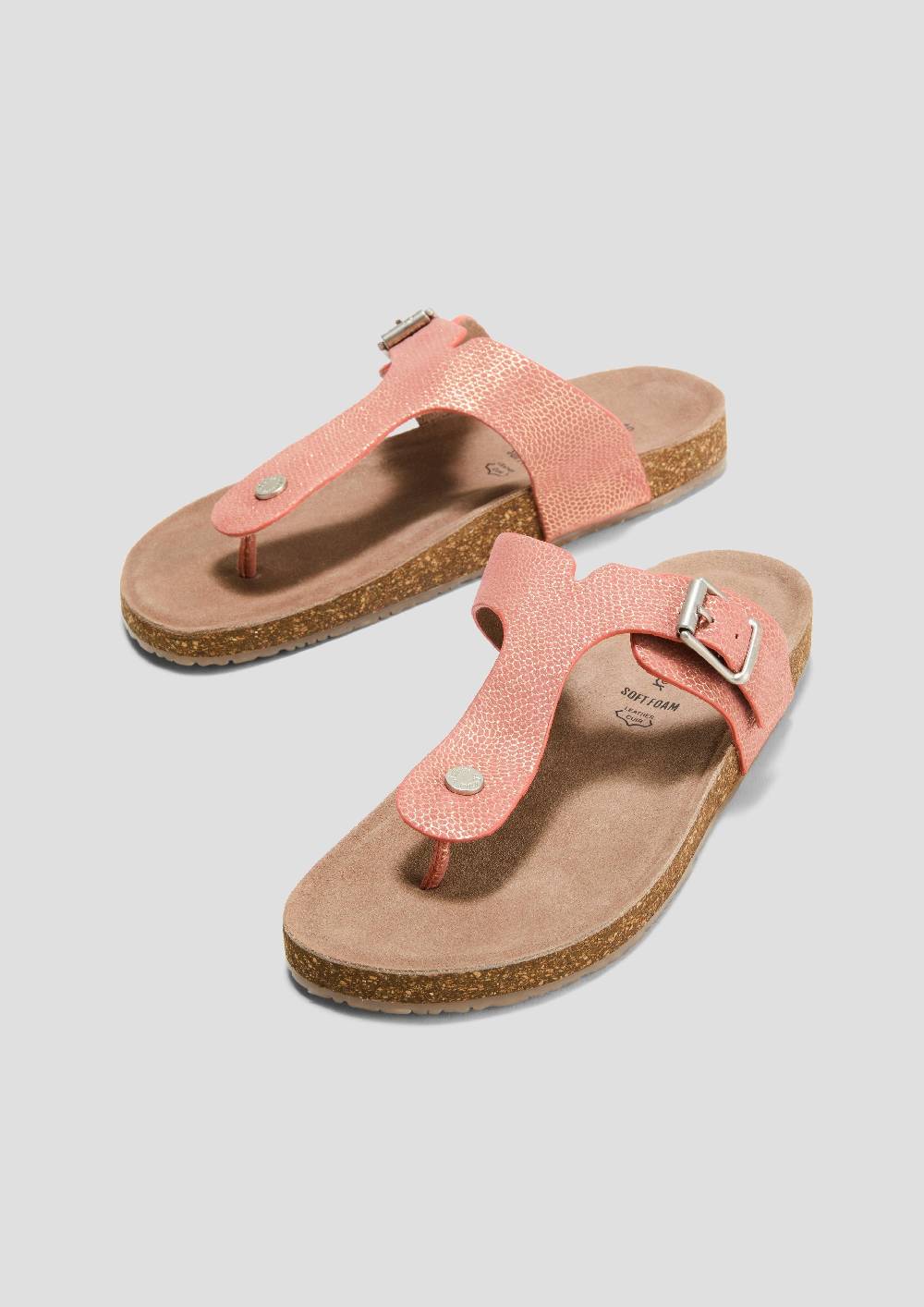 S.Oliver Pantoletten Aus Rindsleder Mit Dornschließe