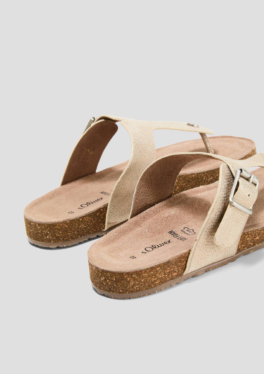 S.Oliver Pantoletten Aus Rindsleder Mit Dornschließe