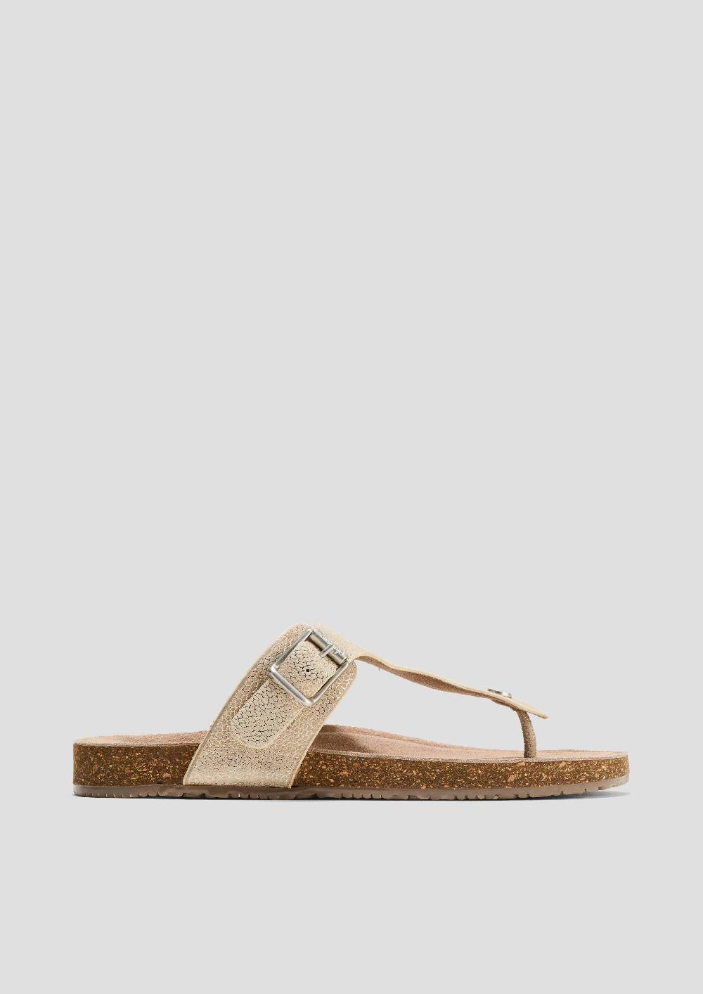 S.Oliver Pantoletten Aus Rindsleder Mit Dornschließe