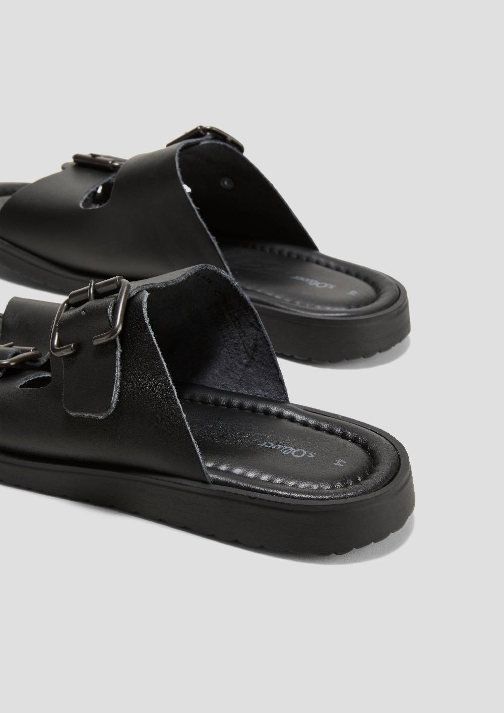 S.Oliver Pantoletten Aus Rindsleder Mit Verstellbaren Riemen