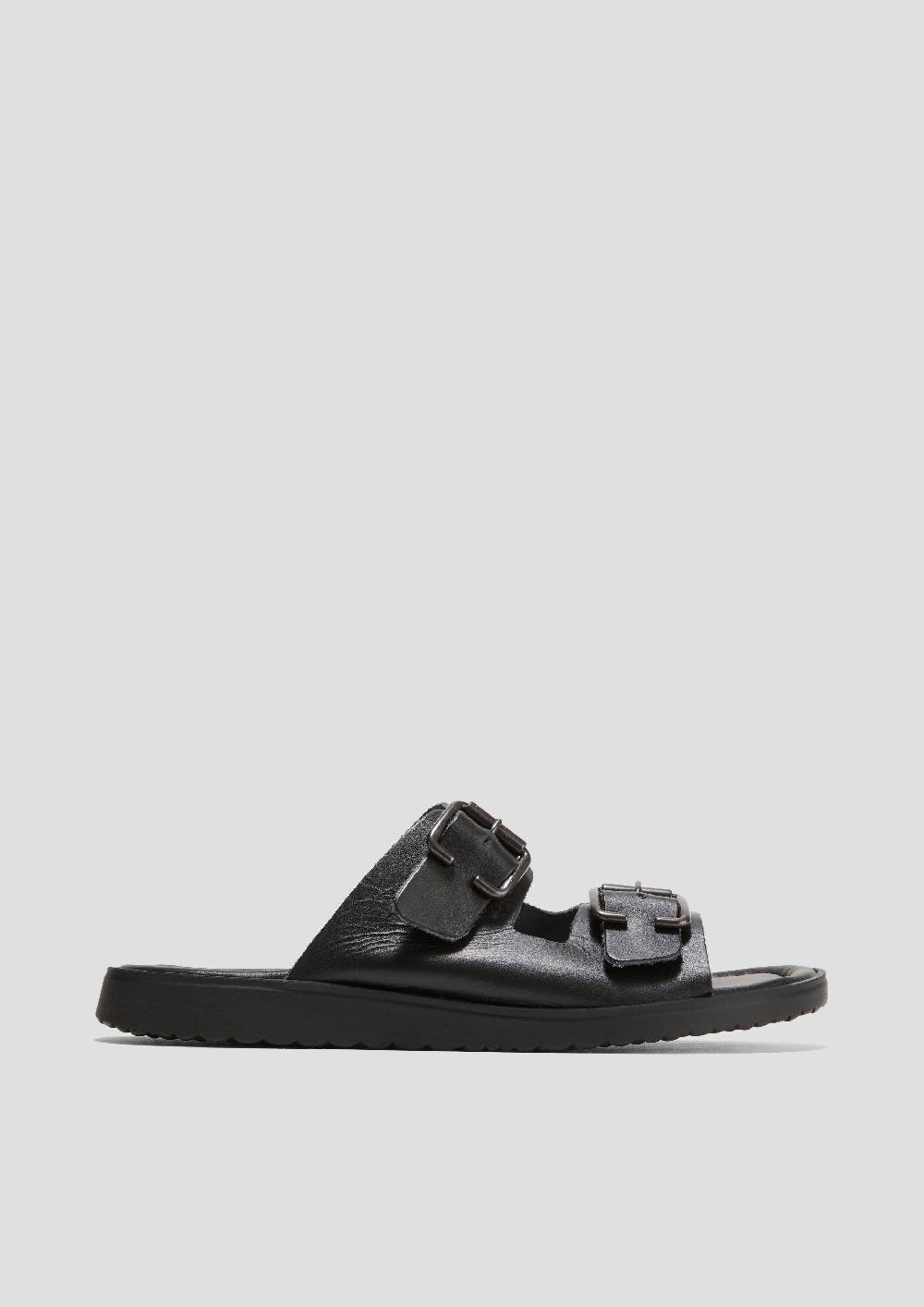 S.Oliver Pantoletten Aus Rindsleder Mit Verstellbaren Riemen