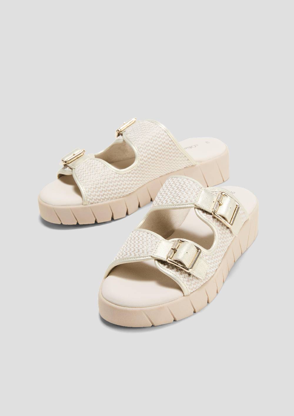 S.Oliver Pantoletten Mit Plateau-Sohle Und Dornschließen