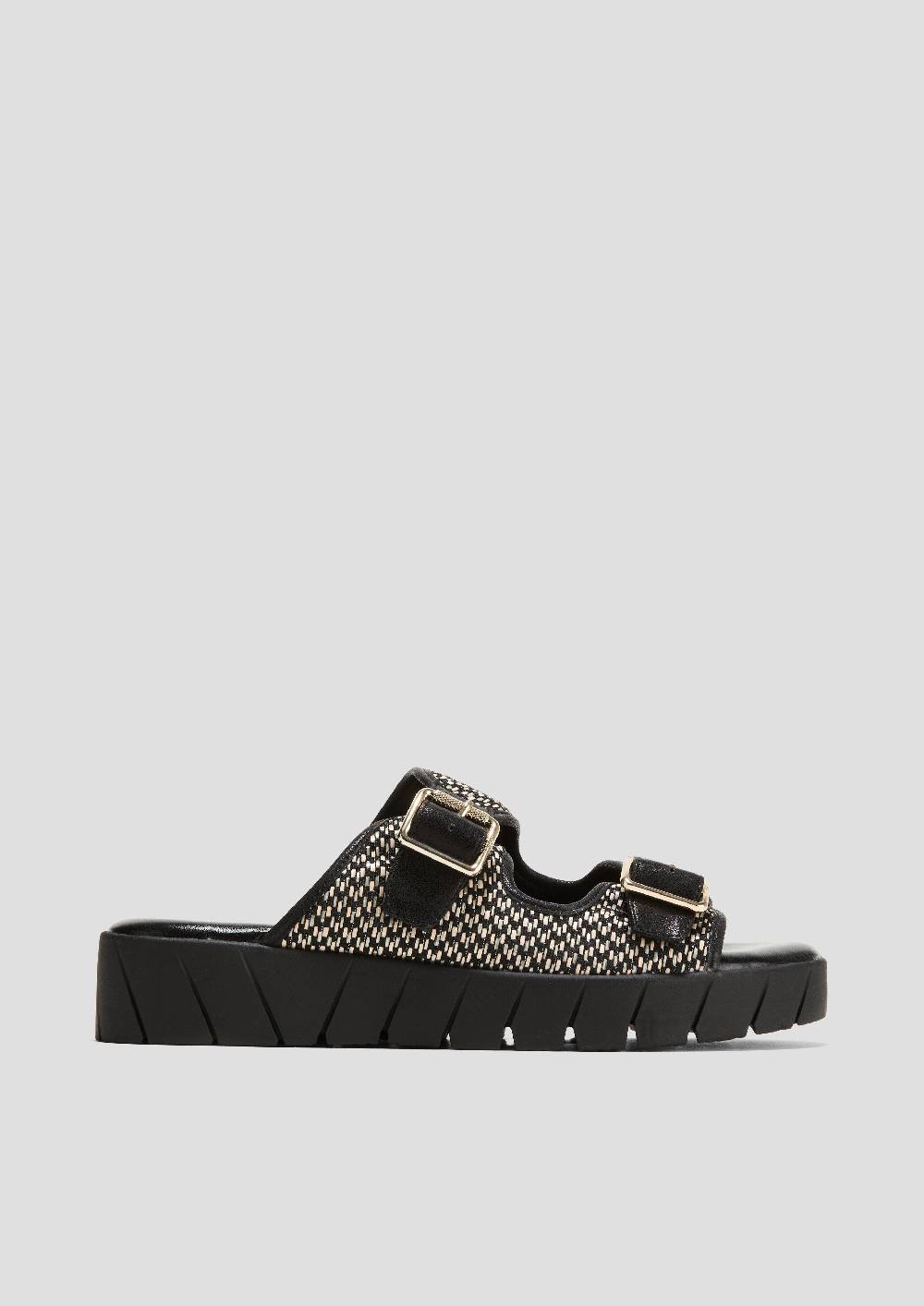 S.Oliver Pantoletten Mit Plateau-Sohle Und Dornschließen