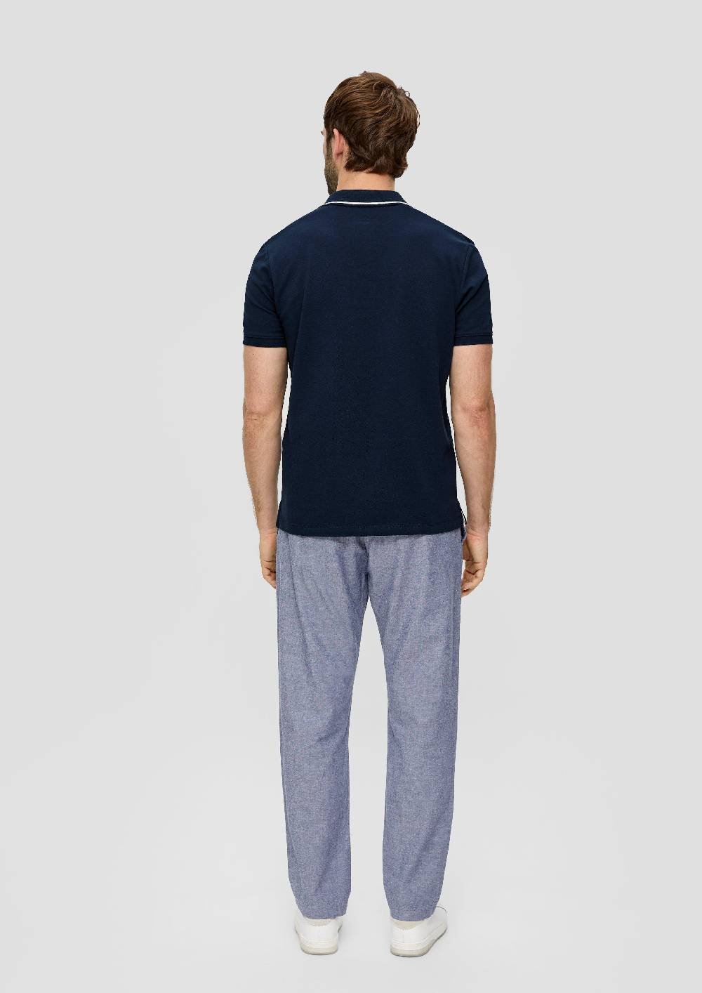 S.Oliver Poloshirt Aus Baumwolle Mit Frontprint Und Kontrast-Detail