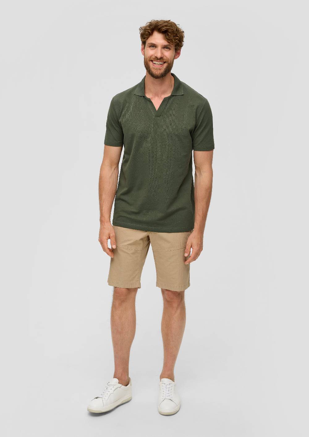 S.Oliver Poloshirt Aus Baumwolle Mit Offenem Kragen