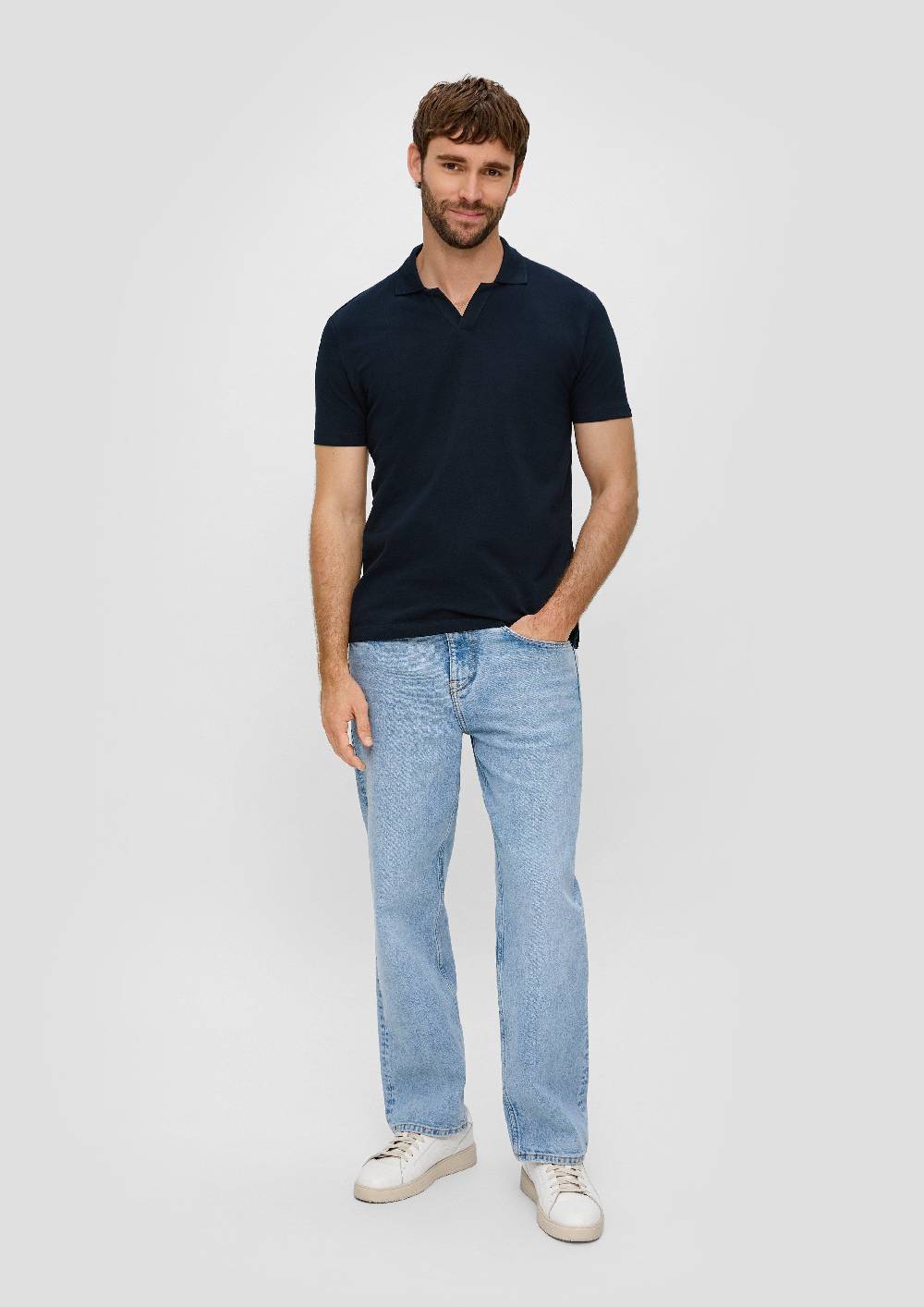 S.Oliver Poloshirt Aus Baumwolle Mit Offenem Kragen