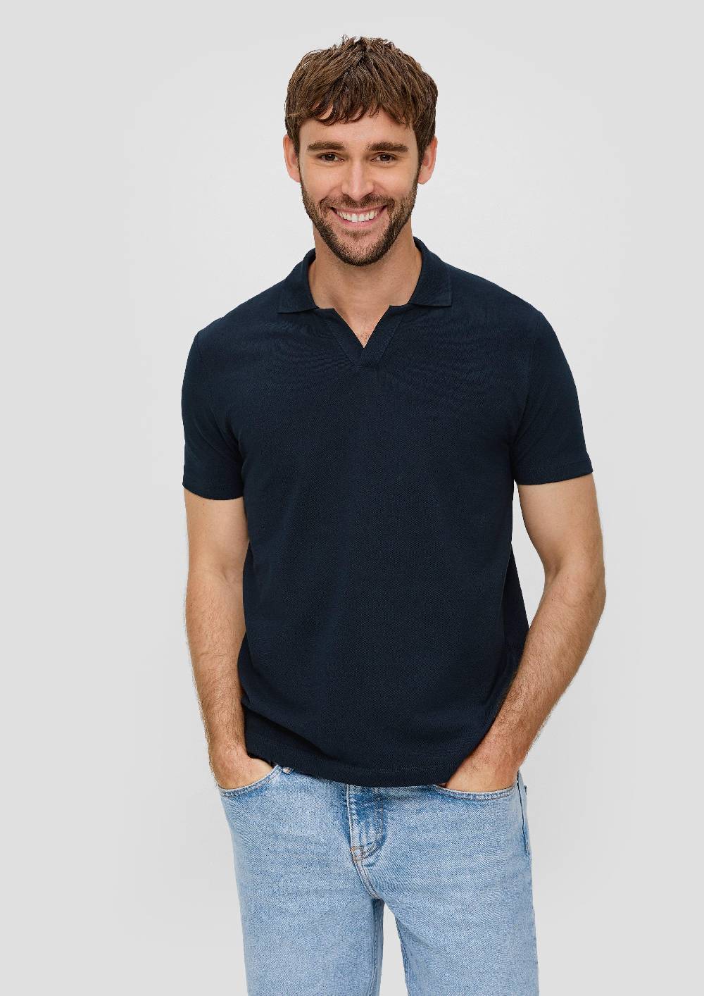 S.Oliver Poloshirt Aus Baumwolle Mit Offenem Kragen