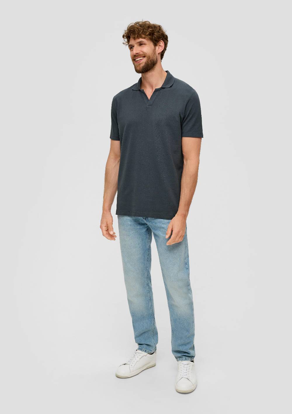 S.Oliver Poloshirt Aus Baumwolle Mit Offenem Kragen