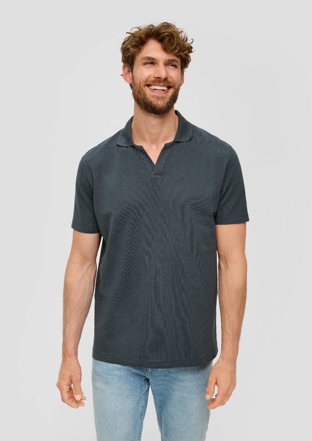 S.Oliver Poloshirt Aus Baumwolle Mit Offenem Kragen