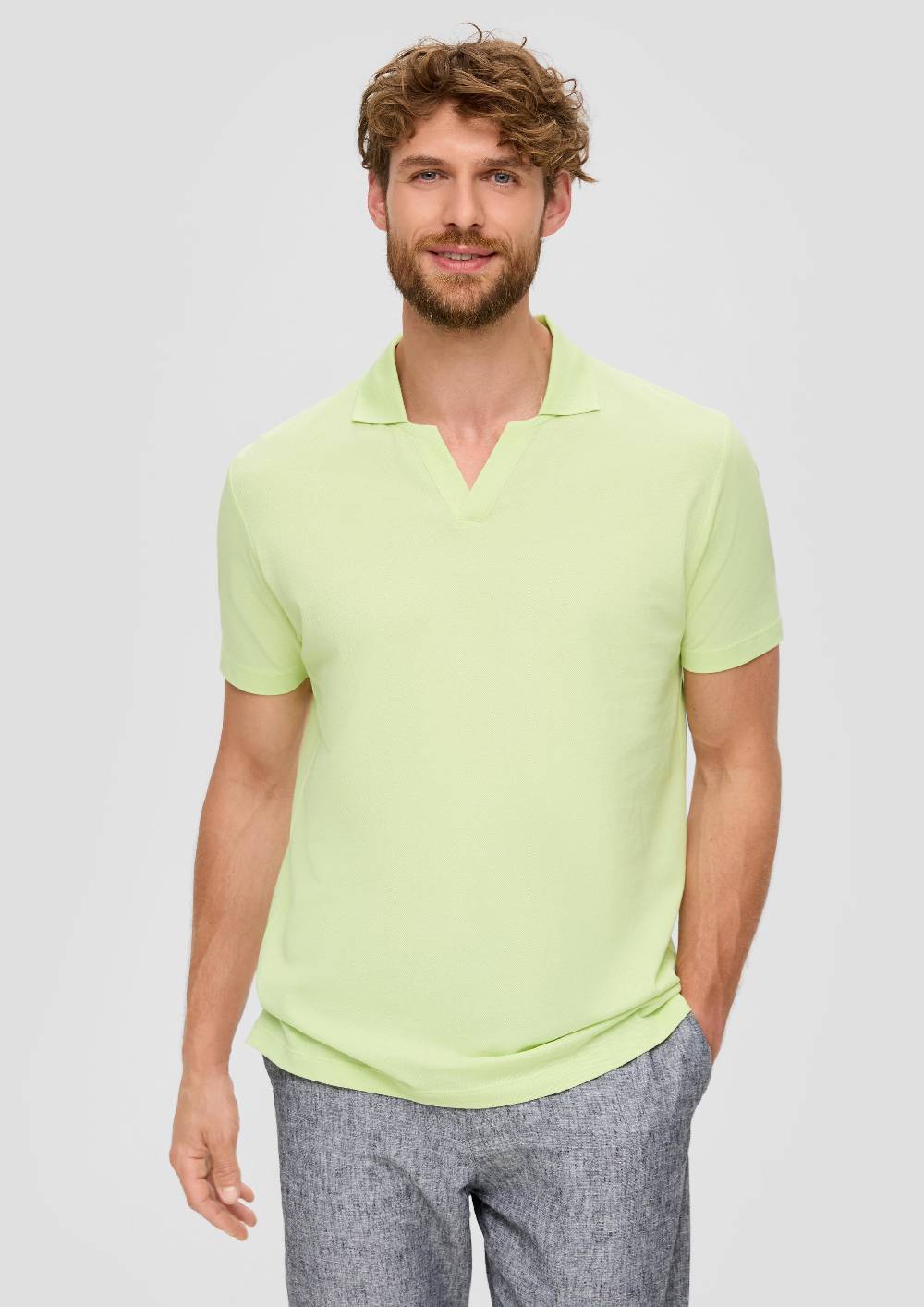 S.Oliver Poloshirt Aus Baumwolle Mit Offenem Kragen