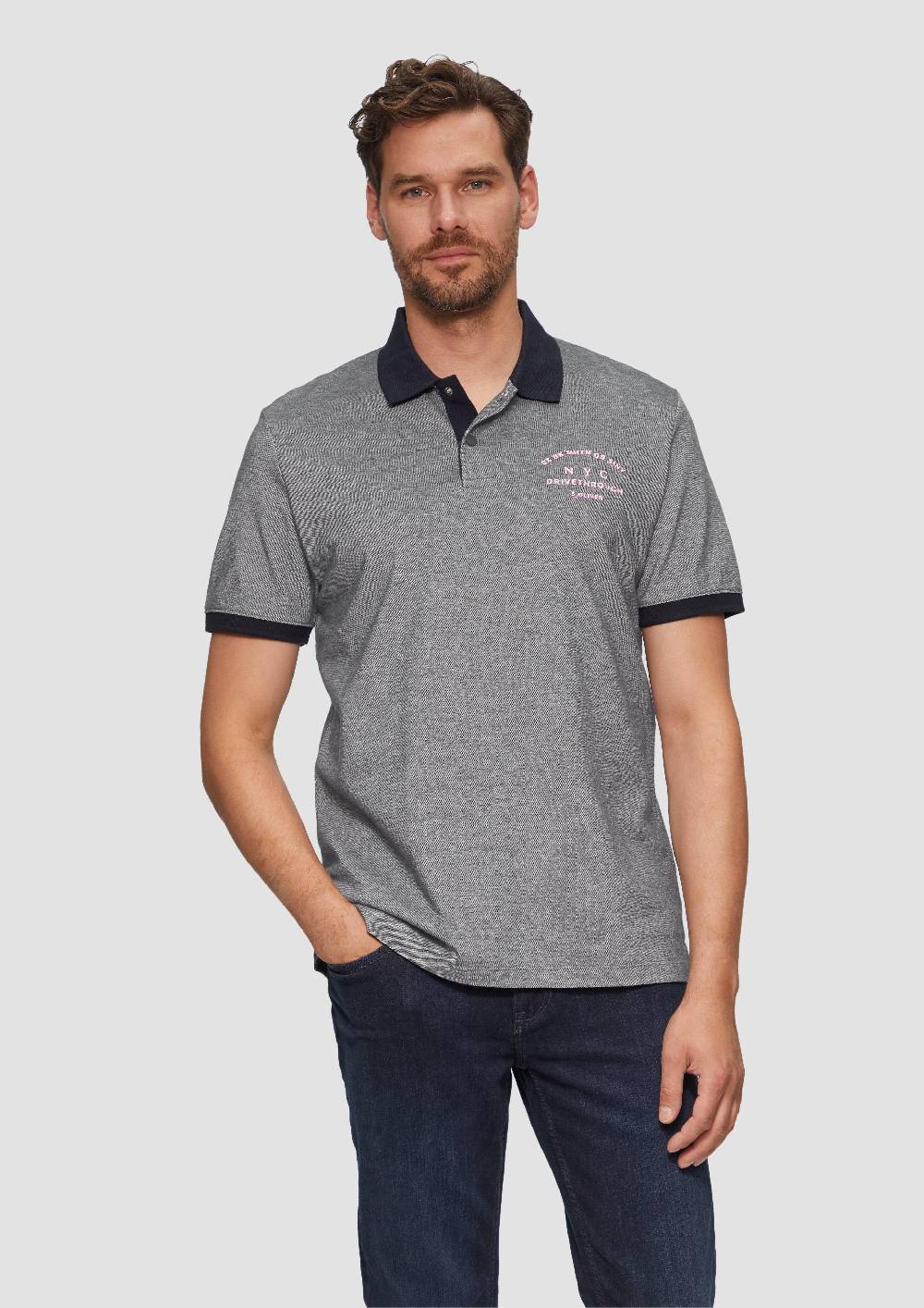 S.Oliver Poloshirt Aus Baumwollpiqué Mit Kontrast-Details