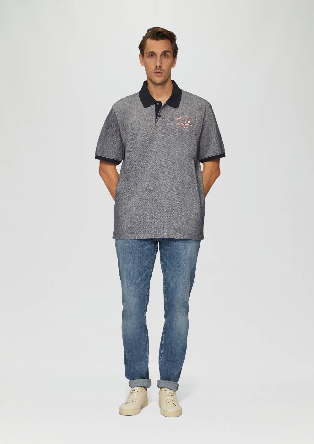 S.Oliver Poloshirt Aus Baumwollpiqué Mit Kontrast-Details