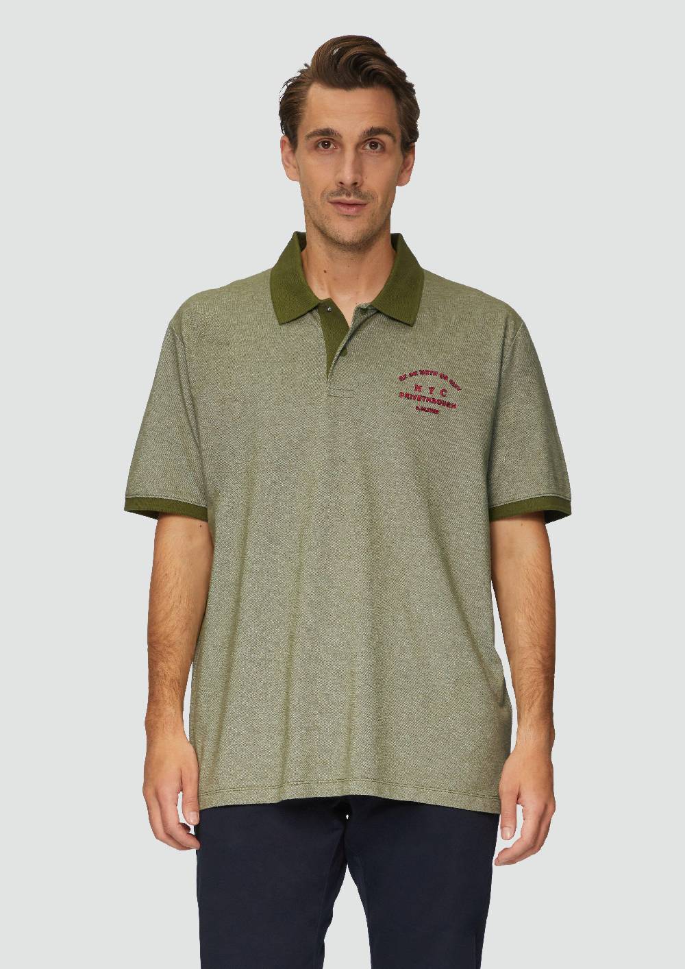 S.Oliver Poloshirt Aus Baumwollpiqué Mit Kontrast-Details