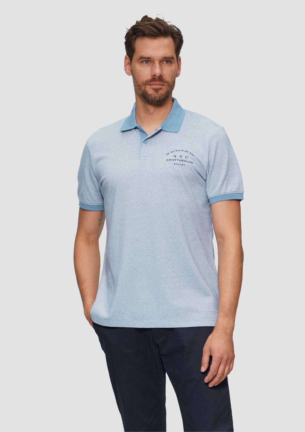 S.Oliver Poloshirt Aus Baumwollpiqué Mit Kontrast-Details