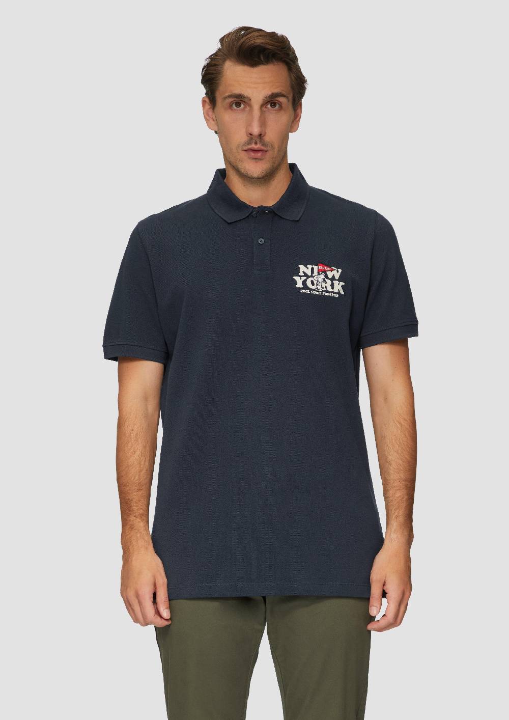 S.Oliver Poloshirt Aus Baumwollpiqué Mit Peanuts®-Motiv