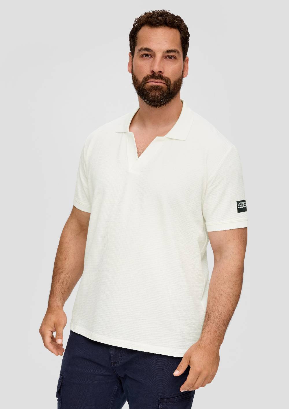S.Oliver Poloshirt Aus Baumwollstretch Mit Applikation