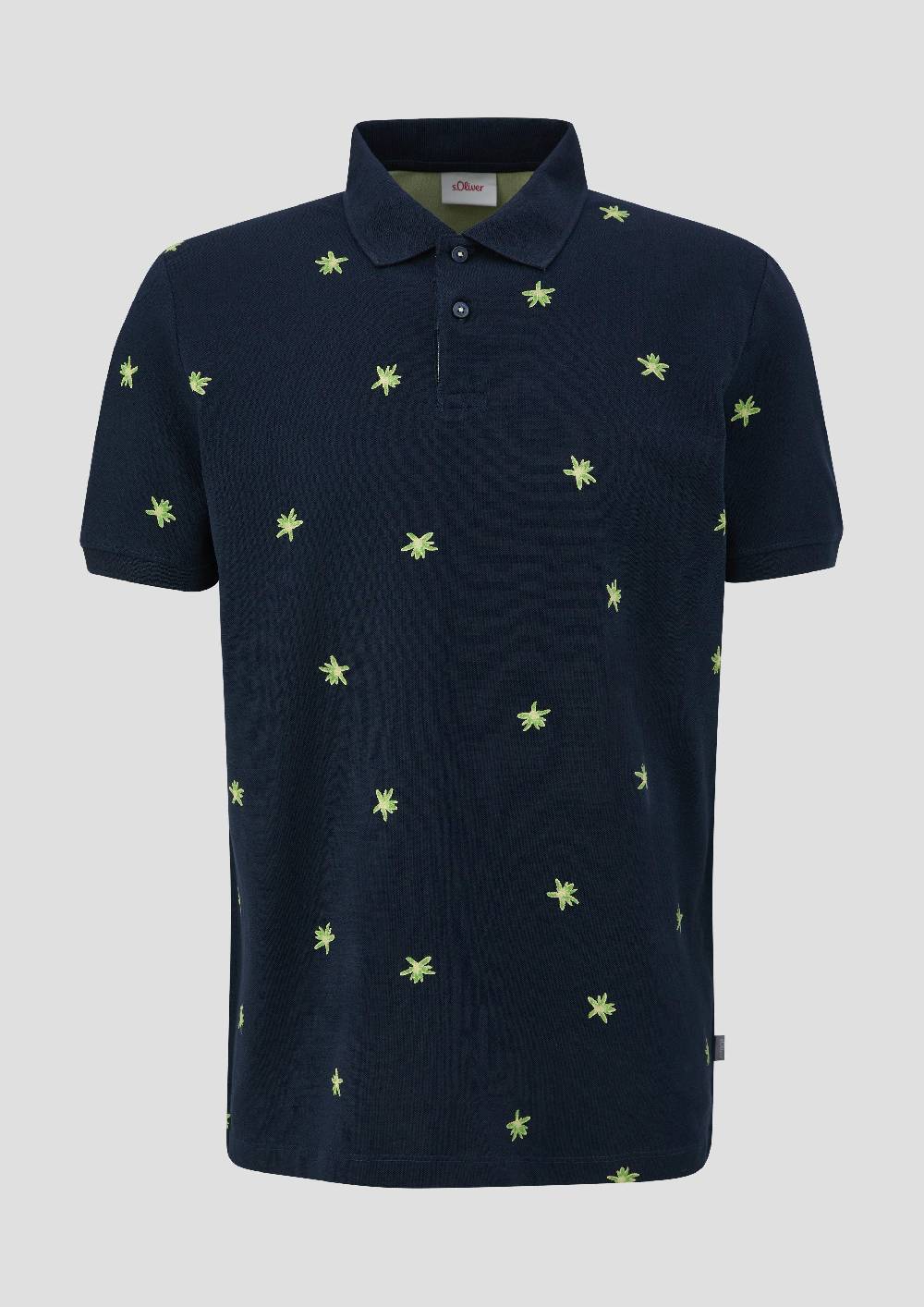 S.Oliver Poloshirt Mit All-over-Print Und Kontrast-Details