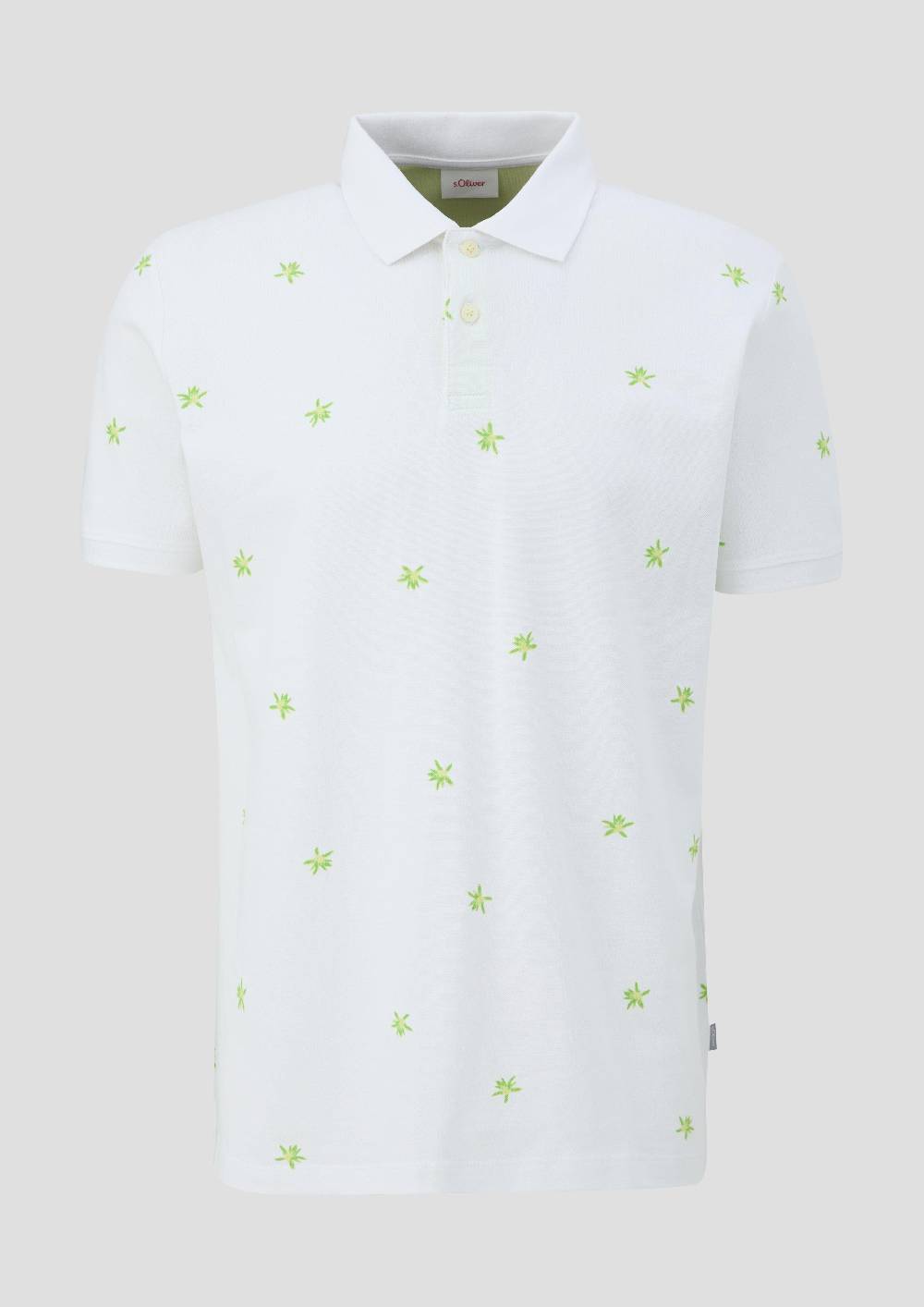 S.Oliver Poloshirt Mit All-over-Print Und Kontrast-Details