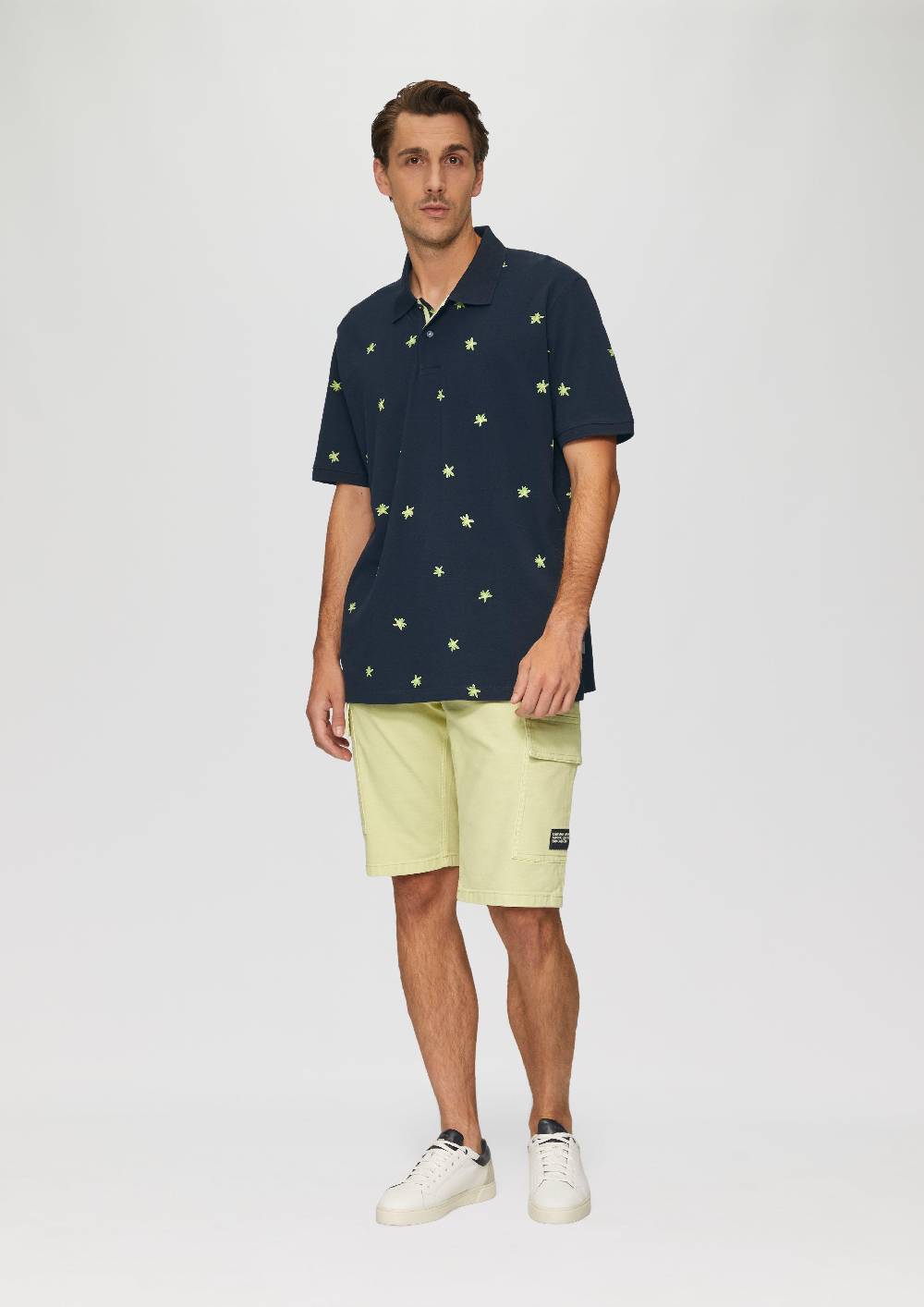 S.Oliver Poloshirt Mit All-over-Print Und Kontrast-Details