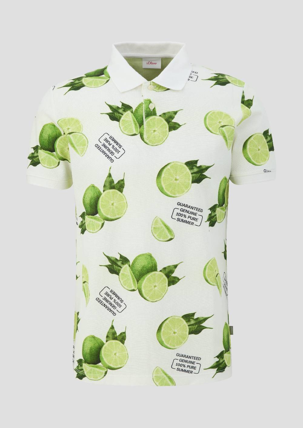 S.Oliver Poloshirt Mit All-over-Print Und Kontrast-Details