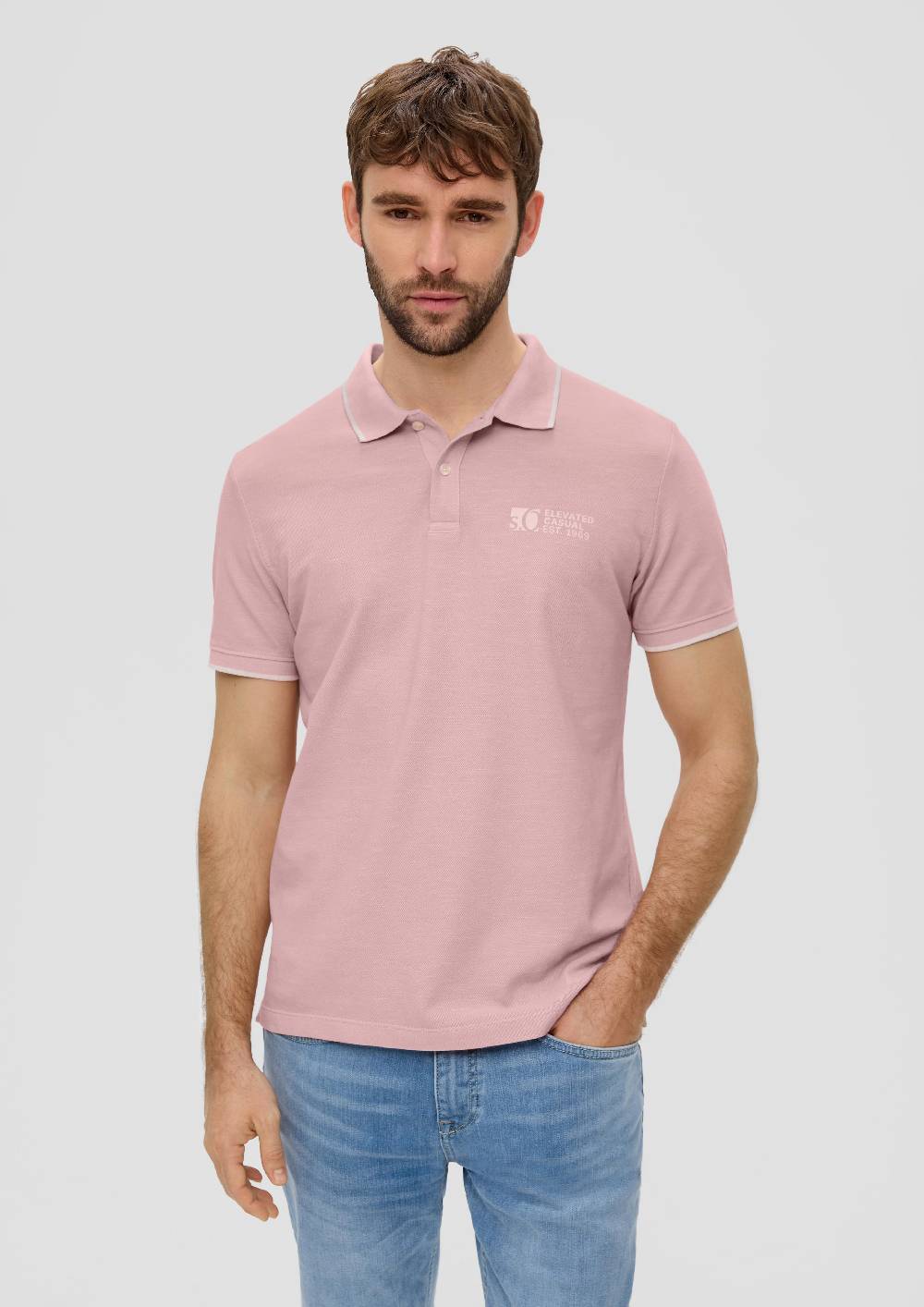 S.Oliver Poloshirt Mit Piquêstruktur Und Logo-Print