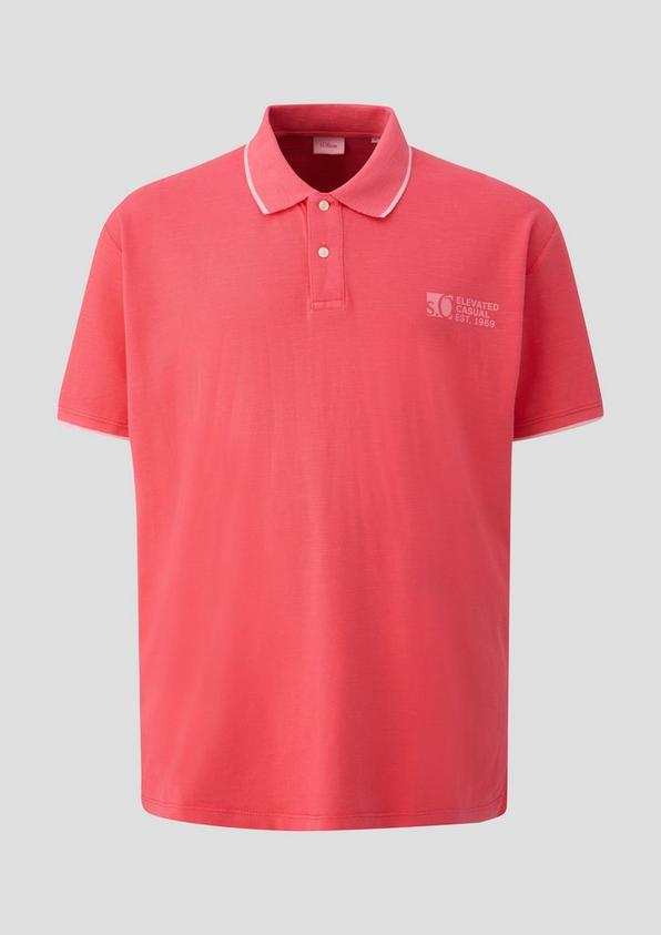 s.Oliver Poloshirt mit Piquêstruktur und Logo-Print