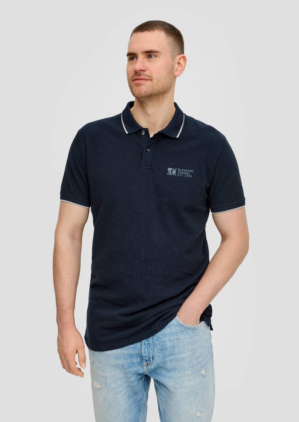 S.Oliver Poloshirt Mit Piquêstruktur Und Logo-Print