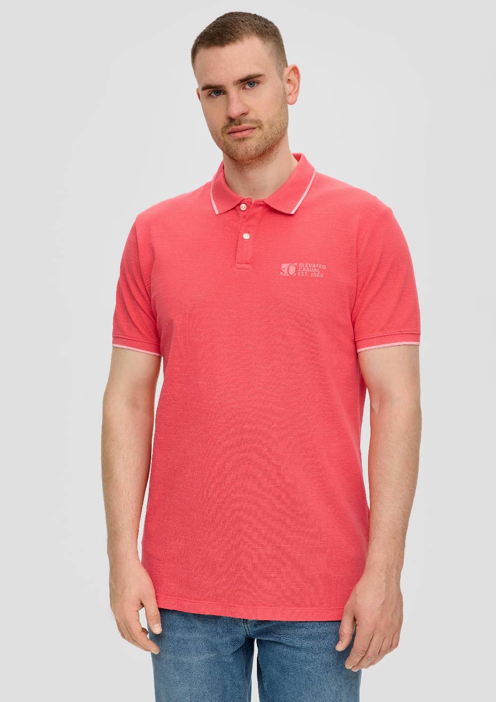 S.Oliver Poloshirt Mit Piquêstruktur Und Logo-Print