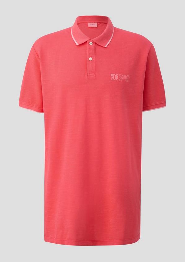 s.Oliver Poloshirt mit Piquêstruktur und Logo-Print