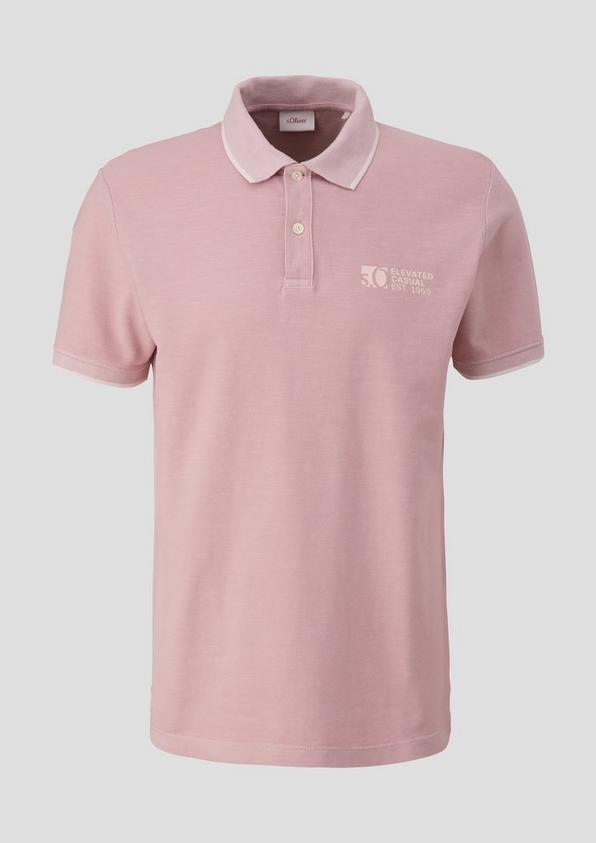 s.Oliver Poloshirt mit Piquêstruktur und Logo-Print